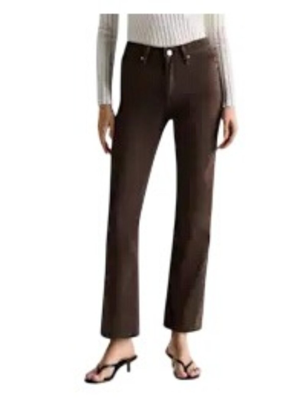 Quince Women's Bella Stretch Straight Jeans Coffee Bean Brown Size 32 x 28 NWT